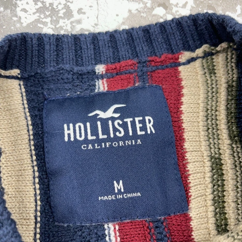 Vintage Y2K Hollister Sweater‎ Men Medium 3D Knit Textured Biggi Cosby Grandpa
